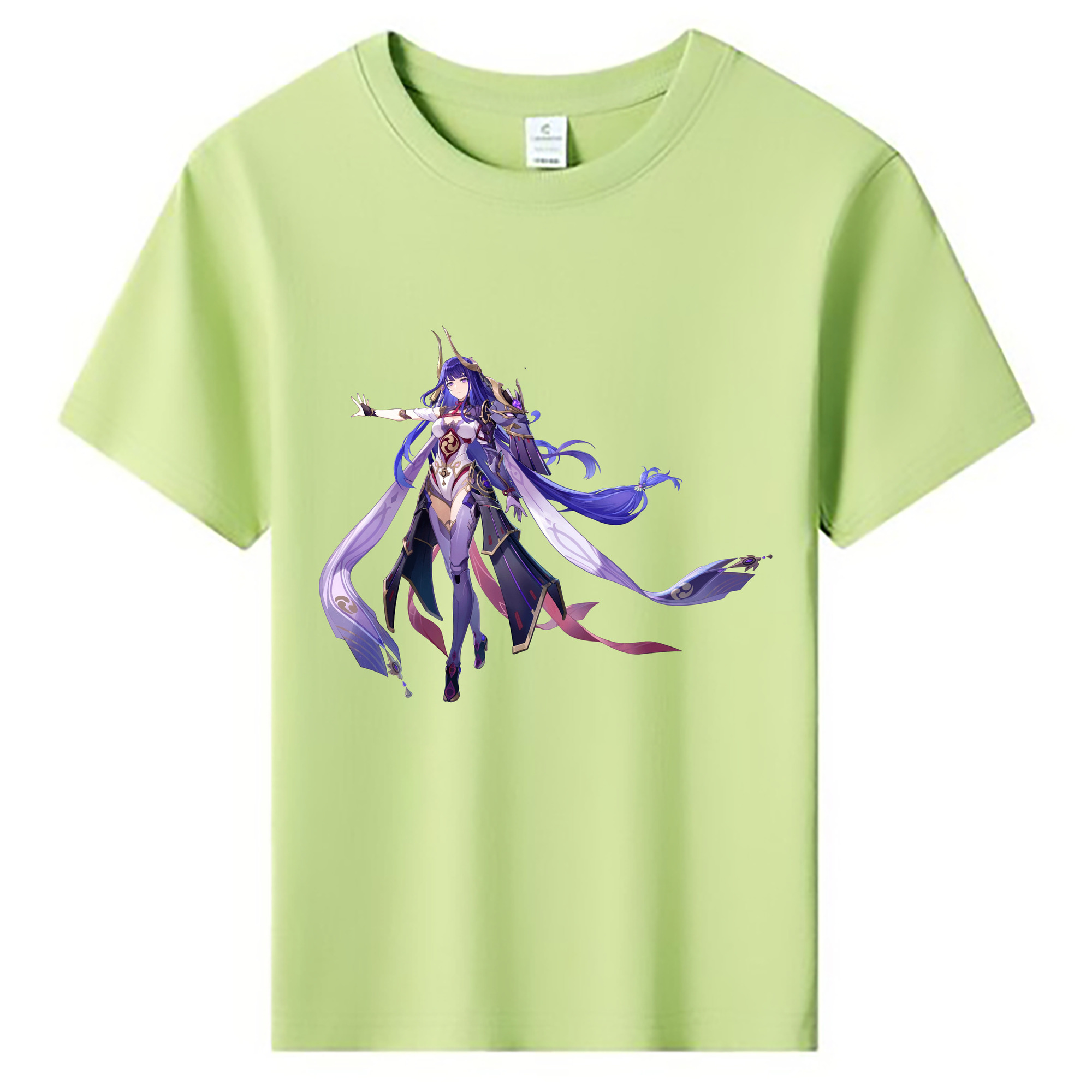 げんし神 雷電将軍 らいでんしょうぐん genshin Raiden Shogun 綿100％キッズTシャツ（フロントプリント）